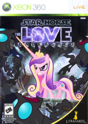 Size: 708x1000 | Tagged: safe, artist:nickyv917, princess cadance, changeling, g4, cover, implied bon bon, implied lyra, lightsaber, parody, pun, space, star wars, star wars legends, star wars: the force unleashed, weapon, xbox 360