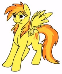 Size: 289x346 | Tagged: safe, artist:thewonderpuppet, spitfire, pony, alternate cutie mark, alternate hairstyle, female, simple background, solo, white background, wonderbolts