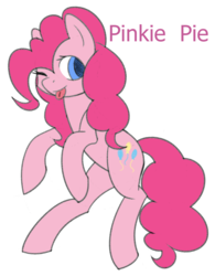 Size: 757x970 | Tagged: safe, artist:animegamergirl1, pinkie pie, earth pony, pony, g4, female, one eye closed, simple background, solo, tongue out, white background, wink