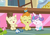 Size: 1168x806 | Tagged: safe, screencap, pound cake, princess flurry heart, pumpkin cake, pony, a flurry of emotions, g4, my little pony: friendship is magic, baby, baby pony, cloth diaper, cute, diaper, flurrybetes, laughing, poundabetes, pumpkinbetes, safety pin, sugarcube corner, toy