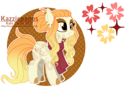 Size: 1024x741 | Tagged: safe, artist:kazziepones, oc, oc only, oc:sun blossom, pegasus, pony, clothes, female, mare, reference sheet, scarf, simple background, solo, transparent background