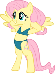 Size: 1469x1986 | Tagged: safe, artist:ninjashadow-x, artist:shutterflyeqd, fluttershy, pony, g4, bikini, bipedal, clothes, female, green bikini, green swimsuit, simple background, solo, standing on two hooves, swimsuit, transparent background, vector