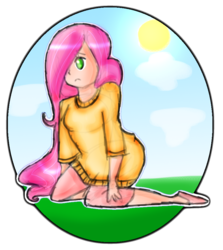 Size: 842x946 | Tagged: safe, artist:sukycullen, fluttershy, human, g4, female, humanized, solo