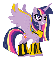 Size: 424x464 | Tagged: safe, artist:janethepegasus, twilight sparkle, alicorn, pony, g4, bumblebee (transformers), clothes, cosplay, costume, female, fusion, rainbow power, simple background, solo, transformers, twilight sparkle (alicorn), white background