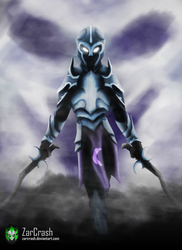 Size: 3200x4400 | Tagged: safe, artist:zarcrash, nightmare moon, human, g4, armor, female, glowing eyes, helmet, high res, humanized, looking at you, solo, sword, weapon