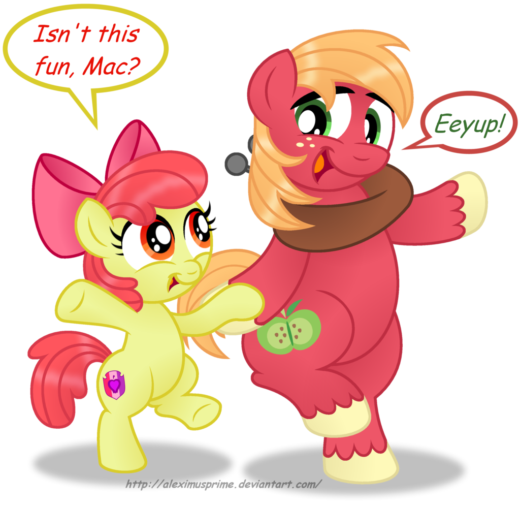 Safe Artist Aleximusprime Apple Bloom Big Macintosh Earth Pony Pony G Bipedal