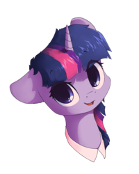 Size: 1200x1500 | Tagged: safe, artist:freeedon, twilight sparkle, pony, g4, bust, cute, female, floppy ears, looking at you, mare, open mouth, portrait, smiling, solo, twiabetes