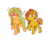 Size: 500x400 | Tagged: safe, artist:soulfulmirror, oc, oc only, oc:honey ella, oc:honey nevaeh, earth pony, pony, unicorn, blushing, female, mare, raised hoof, simple background, smiling, transparent background, walking