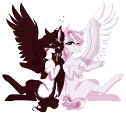 Size: 2349x2115 | Tagged: safe, artist:nightstarss, oc, oc only, oc:cacao, oc:milk dust, pegasus, pony, high res, simple background, transparent background