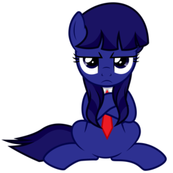 Size: 5111x5111 | Tagged: safe, artist:timeymarey007, oc, oc only, oc:azure wrath, pony, .svg available, :c, absurd resolution, crossed hooves, frown, necktie, simple background, sitting, solo, transparent background, vector