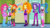 Size: 1920x1080 | Tagged: safe, artist:3d4d, artist:xebck, adagio dazzle, aria blaze, pinkie pie, rainbow dash, sonata dusk, sunset shimmer, equestria girls, g4, balloon, boots, bracelet, canterlot high, clothes, crossed arms, cute, door, fingerless gloves, gloves, hallway, hand on hip, hands behind back, high heel boots, jacket, jewelry, leather jacket, lockers, pendant, poster, skirt, socks, sparkles, spikes, the dazzlings, wristband