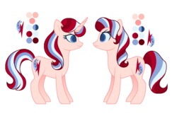 Size: 1144x752 | Tagged: safe, artist:carouselunique, oc, oc only, oc:astrid quartz, oc:cherry quartz, pony, unicorn, colored pupils, female, hornless unicorn, mare, offspring, parent:flam, parent:flim, parent:starlight glimmer, parents:flimglam, reference sheet, simple background, sisters, transparent background