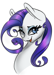 Size: 492x692 | Tagged: safe, artist:xxmarkingxx, rarity, earth pony, pony, g4, bust, earth pony rarity, female, looking at you, mare, open mouth, portrait, race swap, simple background, smiling, solo, white background