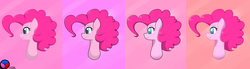 Size: 1600x443 | Tagged: safe, artist:genericmlp, pinkie pie, earth pony, pony, g4, bust, colored pupils, female, portrait, solo