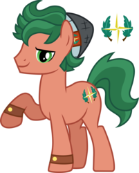 Size: 3001x3724 | Tagged: safe, artist:cloudy glow, timber spruce, earth pony, pony, equestria girls, g4, my little pony equestria girls: legend of everfree, beanie, cutie mark, equestria girls ponified, hat, high res, looking at you, male, ponified, raised hoof, simple background, solo, stallion, transparent background
