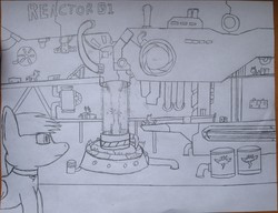 Size: 2407x1849 | Tagged: safe, pony, fanfic:rainbow factory, interior, nuclear reactor, spectra reactor, traditional art