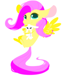 Size: 5136x5736 | Tagged: safe, artist:glitterstar2000, angel bunny, fluttershy, g4, absurd resolution, big ears, cute, female, shyabetes, solo