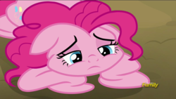 Size: 1920x1080 | Tagged: safe, screencap, pinkie pie, pony, g4, rock solid friendship, deflated, deflation, discovery family logo, female, mare, sad, solo