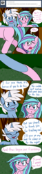 Size: 1280x5239 | Tagged: safe, artist:hummingway, oc, oc only, oc:cerulean mist, oc:swirly shells, pony, unicorn, ask-humming-way, comic, dialogue, duo, female, high res, mare, speech bubble, tumblr, tumblr comic