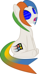 Size: 717x1348 | Tagged: safe, artist:shitigal-artust, oc, oc:windows 98, earth pony, pony, blue screen of death, drool, female, mare, microsoft windows, ponified, simple background, solo, transparent background, windows 98