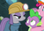 Size: 610x432 | Tagged: safe, screencap, maud pie, pinkie pie, spike, dragon, earth pony, pony, g4, my little pony: friendship is magic, rock solid friendship, season 7, cave, female, gem, gem cave, hard hat, hat, helmet, lidded eyes, male, mining helmet, sweat, trio, wingless spike