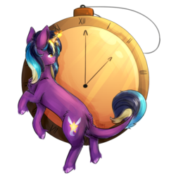 Size: 1000x1000 | Tagged: safe, artist:twinkepaint, oc, oc only, pony, unicorn, clock, leonine tail, male, simple background, solo, stallion, transparent background