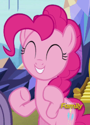 Size: 346x481 | Tagged: safe, screencap, maud pie, pinkie pie, earth pony, pony, g4, rock solid friendship, animated, clapping, cropped, cute, diapinkes, discovery family logo, female, gif, solo focus, twilight's castle