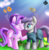 Size: 2500x2550 | Tagged: safe, artist:katakiuchi4u, maud pie, starlight glimmer, earth pony, pony, unicorn, g4, rock solid friendship, clothes, cloud, eyes closed, female, high res, kite, mare, sky, smiling, starmaud