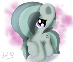 Size: 3089x2660 | Tagged: safe, artist:bronybehindthedoor, marble pie, earth pony, pony, g4, female, hair over one eye, high res, looking at you, shy, simple background, solo, transparent background