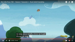 Size: 1366x768 | Tagged: safe, screencap, pony, g4, on your marks, rock solid friendship, discovery family logo, kite, meme, no pony, orgy, youtube, youtube caption