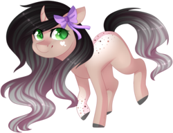 Size: 1907x1465 | Tagged: safe, artist:shiromidorii, oc, oc only, oc:tegan, pony, bow, simple background, solo, transparent background