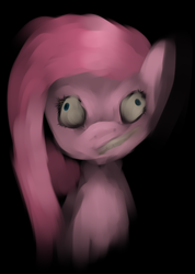 Size: 2255x3175 | Tagged: safe, artist:xxspidersilkxx, pinkie pie, earth pony, pony, g4, creepy, derp, female, high res, mare, pinkamena diane pie, pinkie derp, solo