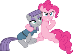 Size: 11347x8364 | Tagged: safe, artist:deyrasd, maud pie, pinkie pie, earth pony, pony, g4, rock solid friendship, absurd resolution, simple background, transparent background, vector