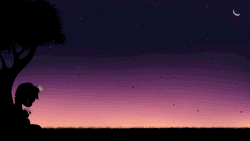 Size: 1280x720 | Tagged: safe, artist:equum_amici, artist:whoovespon3, oc, oc only, animated, cinemagraph, flower, gif, sad, silhouette, solo
