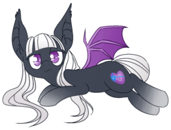 Size: 898x683 | Tagged: safe, artist:archego-art, oc, oc only, oc:love bites, bat pony, pony, male, simple background, solo, transparent background, trap