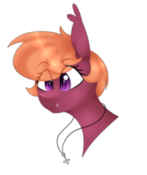 Size: 1280x1532 | Tagged: safe, artist:universe-fairy, oc, oc only, oc:capillary, bat pony, pony, bust, jewelry, necklace, portrait, simple background, solo, transparent background