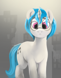 Size: 2712x3480 | Tagged: safe, artist:dimfann, dj pon-3, vinyl scratch, pony, unicorn, g4, cute, female, glasses, high res, looking at you, mare, solo