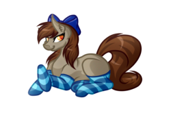Size: 3747x2472 | Tagged: safe, artist:amazing-artsong, oc, oc only, oc:gstring, earth pony, pony, bow, clothes, female, hair bow, high res, mare, prone, simple background, socks, solo, striped socks, transparent background
