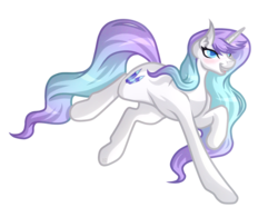 Size: 4297x3353 | Tagged: safe, artist:amazing-artsong, oc, oc only, oc:icy crystal, pony, unicorn, female, high res, mare, raised hoof, running, simple background, solo, transparent background
