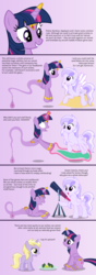 Size: 4096x11648 | Tagged: safe, artist:parclytaxel, part of a set, dinky hooves, twilight sparkle, oc, oc:starstorm slumber, alicorn, genie, genie pony, pegasus, pony, ain't never had friends like us, ask genie twilight, g4, .svg available, absurd resolution, armband, ask, bottle, broccoli, colored wings, comic, eyes closed, female, filly, floating, flying, food, gem, glowing eyes, gradient background, grin, happy, headband, horn, horn ring, jewelry, leg brace, magic, mare, plate, prone, raised hoof, rules, sand, sitting, smiling, telescope, transformation, tumblr, twilight sparkle (alicorn), vector, veil, wing jewelry, wish