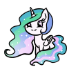 Size: 100x100 | Tagged: safe, artist:serra20, princess celestia, alicorn, pony, g4, chibi, chibilestia, cute, female, mare, picture for breezies, simple background, smiling, solo, transparent background