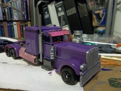 Size: 1000x750 | Tagged: safe, artist:zigholtul88, twilight sparkle, g4, customized toy, irl, optimus prime, photo, toy, transformers, truck