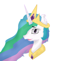 Size: 1400x1200 | Tagged: safe, artist:jodi sli, princess celestia, alicorn, pony, g4, bust, female, mare, shading, smiling, solo