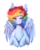 Size: 1011x1269 | Tagged: safe, artist:flinrich, rainbow dash, g4, blushing, eyes closed, female, fluffy, solo, unshorn fetlocks