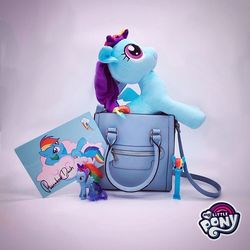 Size: 750x750 | Tagged: safe, rainbow dash, g4, official, autograph, brushable, irl, my little pony logo, photo, plushie, purse, toy
