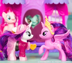Size: 1080x948 | Tagged: safe, lyra heartstrings, pinkie pie, rarity, twilight sparkle, alicorn, pony, g4, official, brushable, irl, photo, toy, twilight sparkle (alicorn)