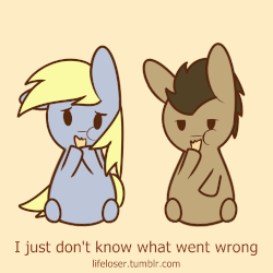 Size: 500x500 | Tagged: safe, artist:php56, derpy hooves, doctor whooves, time turner, earth pony, pegasus, pony, g4, animated, cute, derpabetes, doctorbetes, eating, female, food, gif, i just don't know what went wrong, male, mare, meme, sitting, stallion