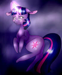 Size: 1000x1200 | Tagged: safe, artist:cinnamonsparx, twilight sparkle, pony, g4, crying, curved horn, female, horn, magic, solo