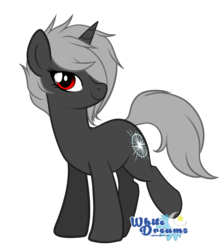 Size: 1845x2055 | Tagged: safe, artist:xwhitedreamsx, oc, oc only, oc:nebula eclipse, pony, unicorn, commission, female, hair over one eye, looking at you, mare, red eyes, simple background, smiling, solo, transparent background