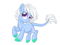 Size: 3897x2905 | Tagged: safe, artist:kaikururu, oc, oc only, oc:beryllium glow, pony, blushing, high res, looking at you, raised hoof, simple background, solo, transparent background, turned head